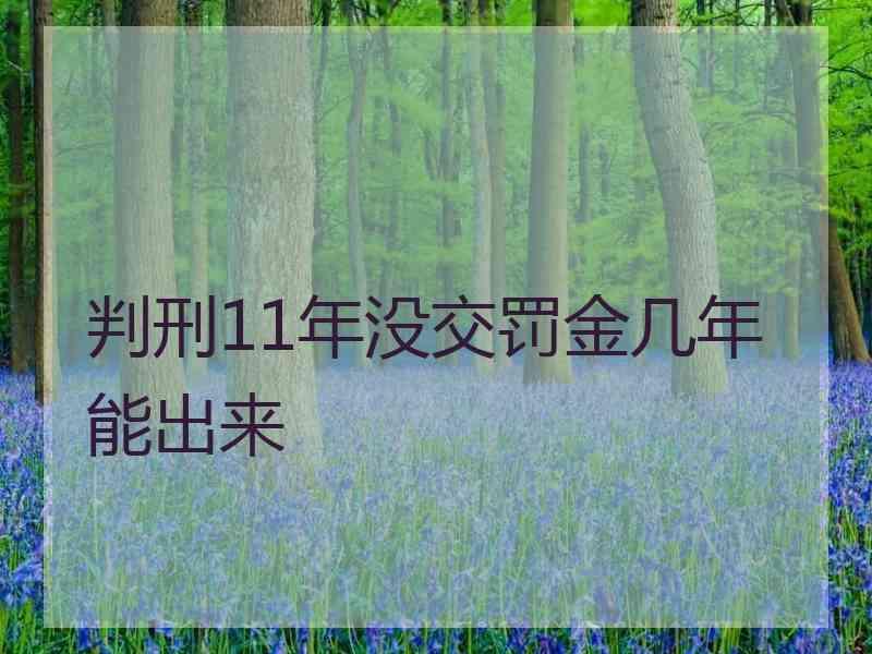 判刑11年没交罚金几年能出来