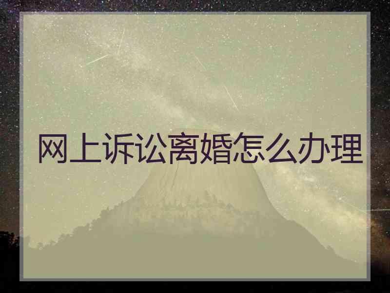 网上诉讼离婚怎么办理