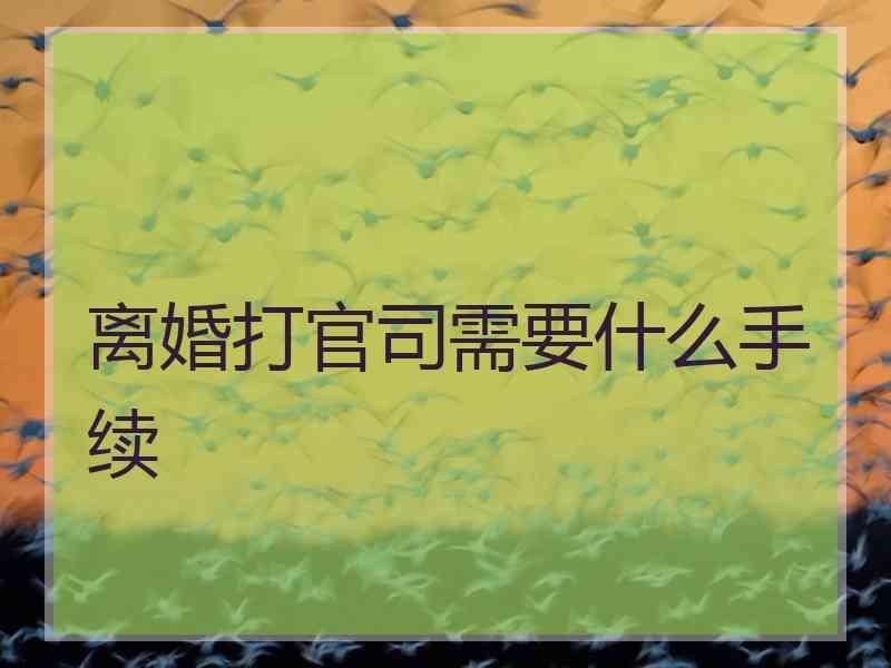 离婚打官司需要什么手续