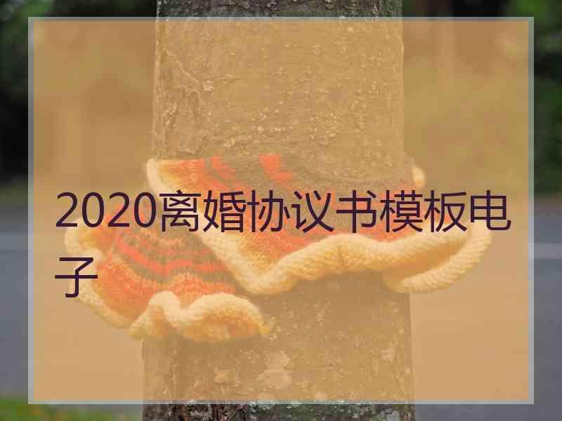 2020离婚协议书模板电子
