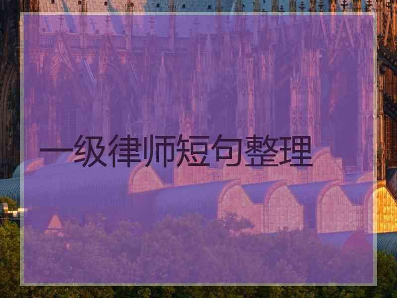 一级律师短句整理