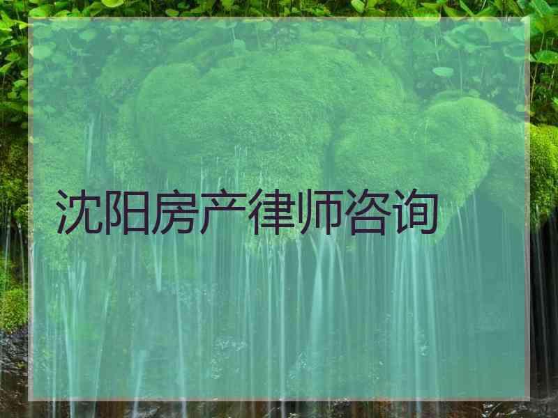 沈阳房产律师咨询