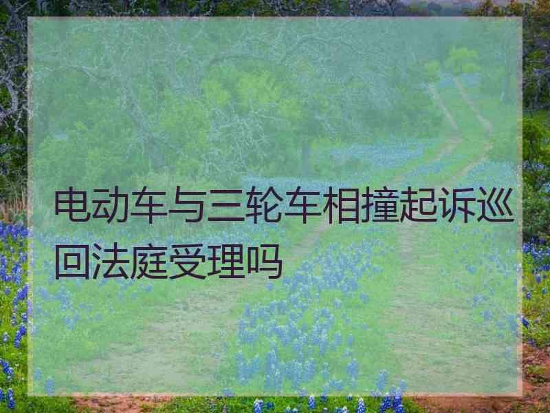 电动车与三轮车相撞起诉巡回法庭受理吗