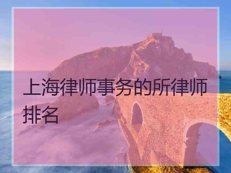 上海律师事务的所律师排名