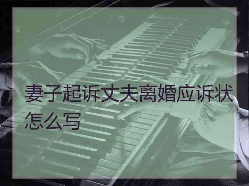 妻子起诉丈夫离婚应诉状怎么写