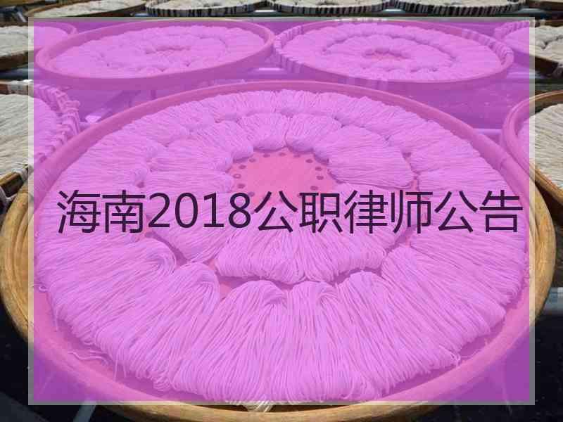 海南2018公职律师公告