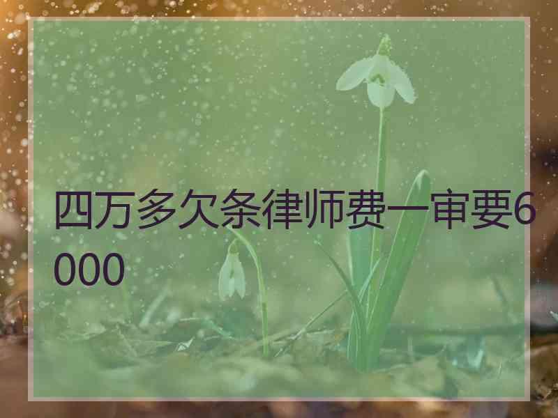 四万多欠条律师费一审要6000