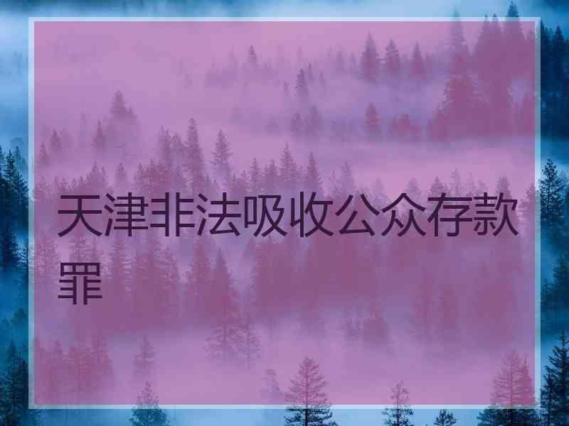 天津非法吸收公众存款罪