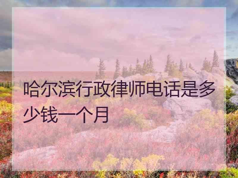 哈尔滨行政律师电话是多少钱一个月