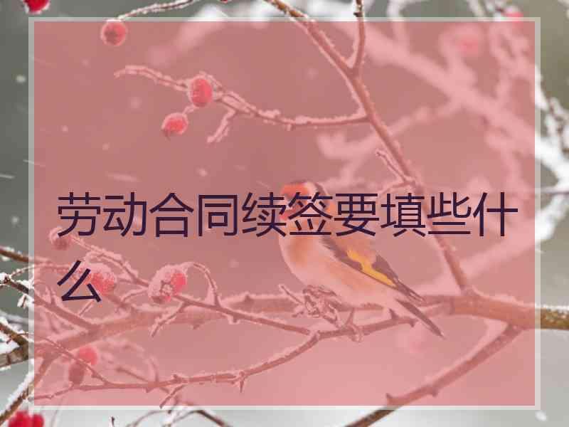 劳动合同续签要填些什么