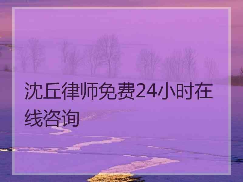 沈丘律师免费24小时在线咨询