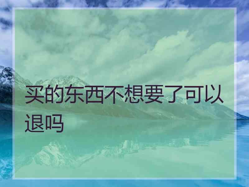 买的东西不想要了可以退吗