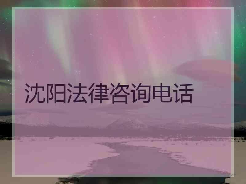 沈阳法律咨询电话