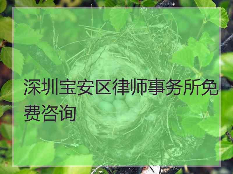 深圳宝安区律师事务所免费咨询