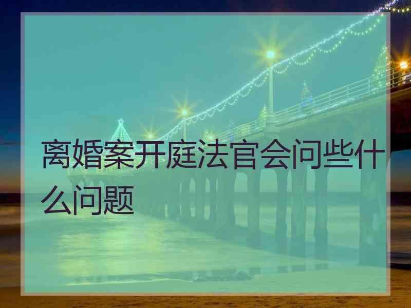 离婚案开庭法官会问些什么问题