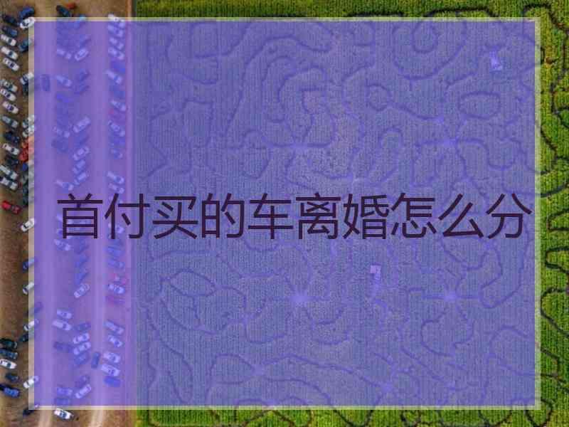 首付买的车离婚怎么分