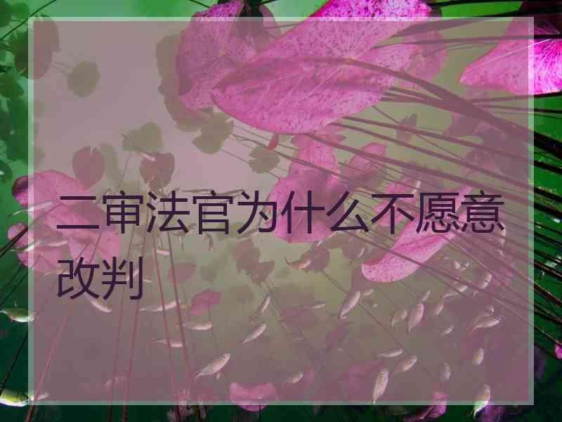 二审法官为什么不愿意改判