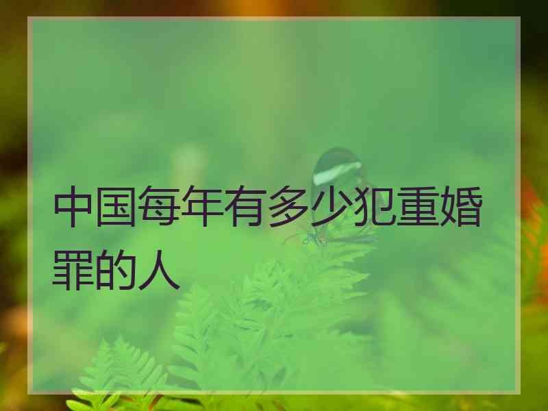 中国每年有多少犯重婚罪的人