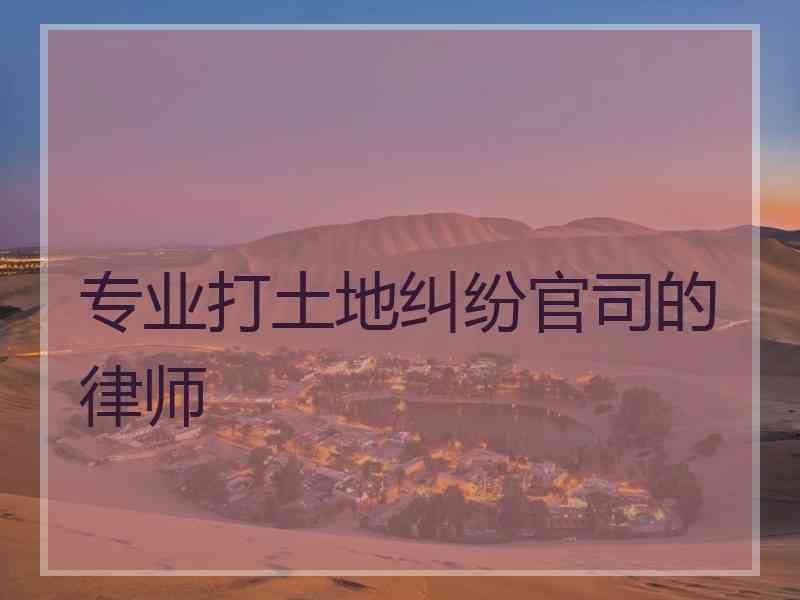 专业打土地纠纷官司的律师