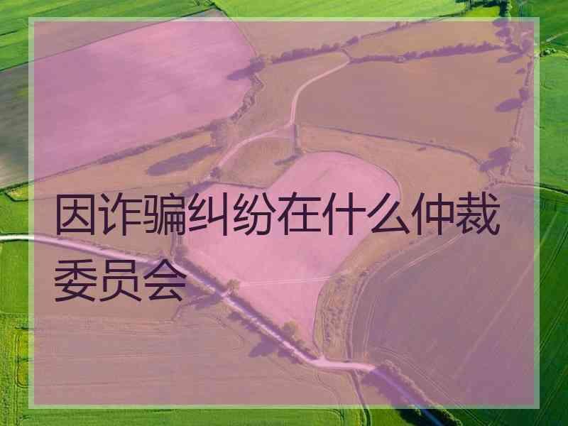 因诈骗纠纷在什么仲裁委员会