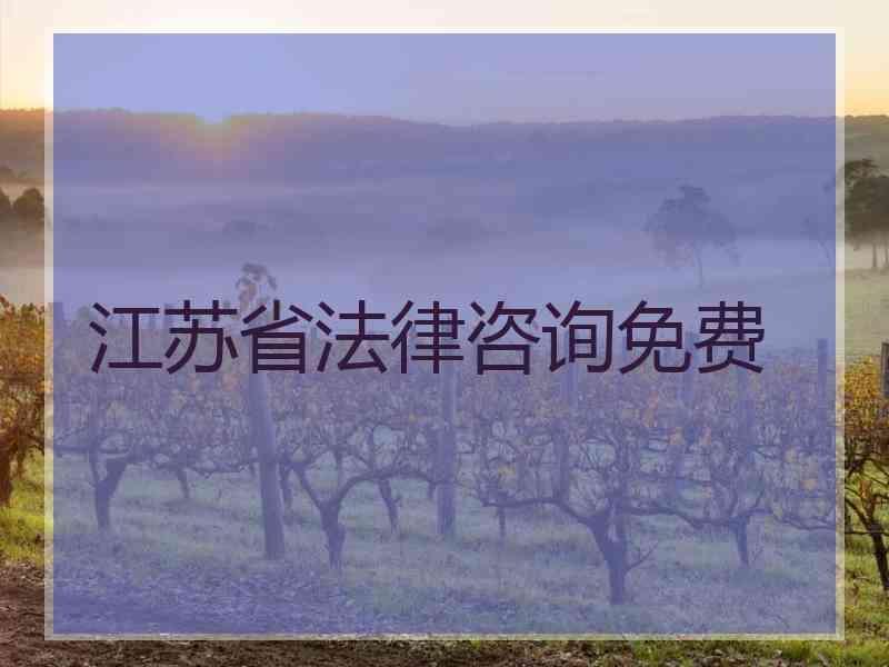 江苏省法律咨询免费