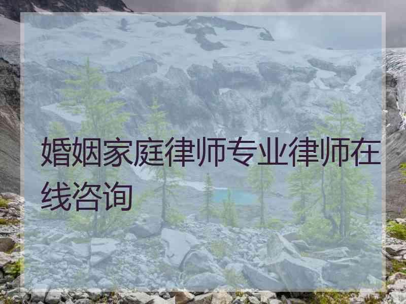 婚姻家庭律师专业律师在线咨询