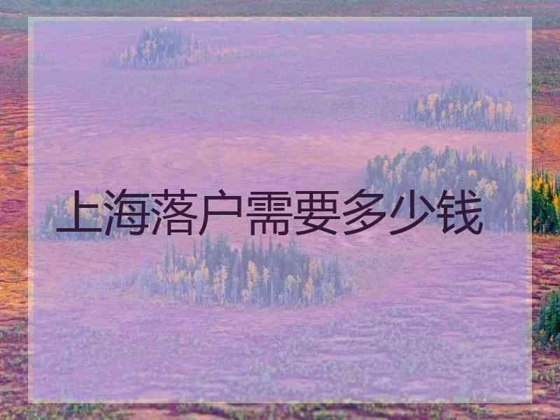 上海落户需要多少钱