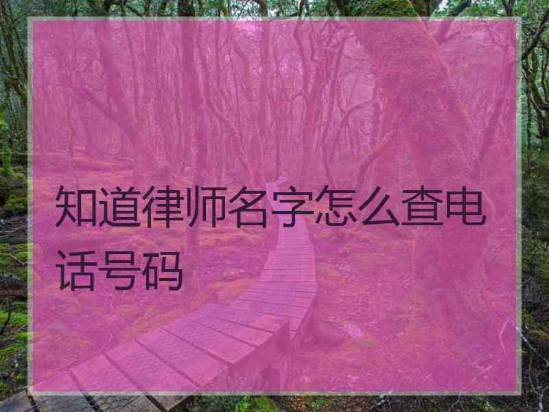 知道律师名字怎么查电话号码