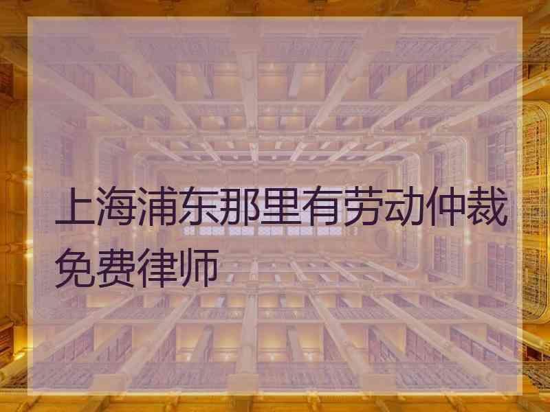 上海浦东那里有劳动仲裁免费律师