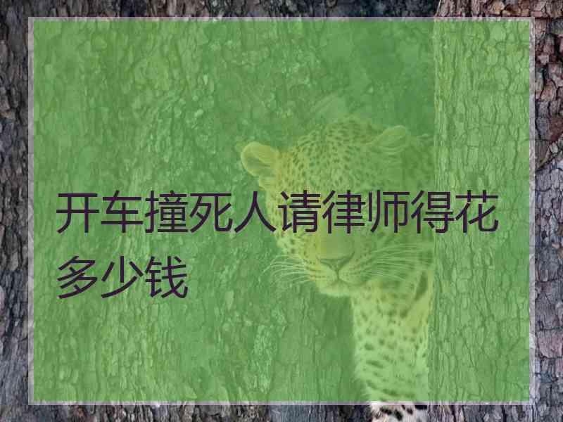 开车撞死人请律师得花多少钱