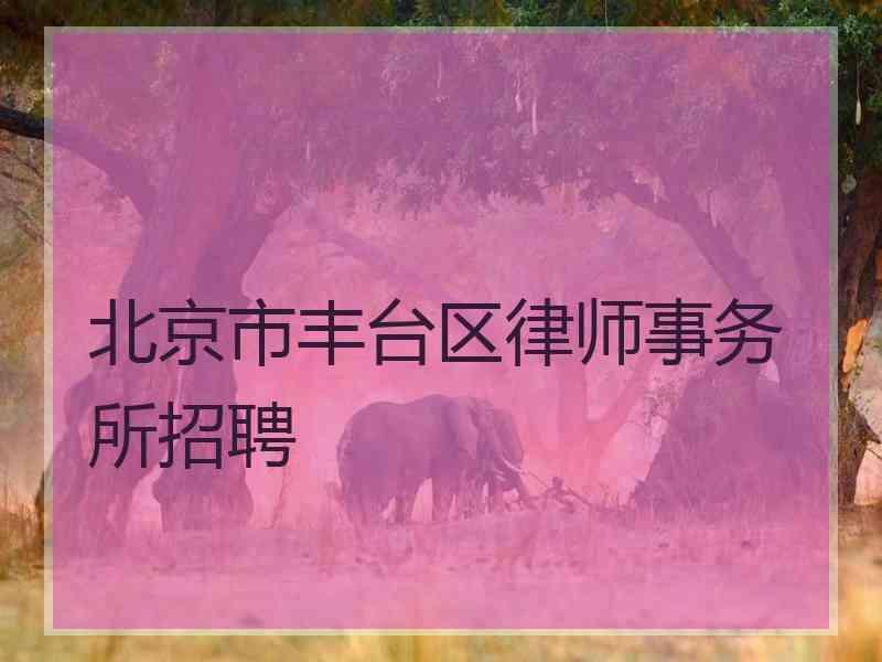 北京市丰台区律师事务所招聘
