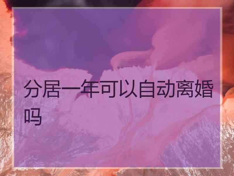 分居一年可以自动离婚吗