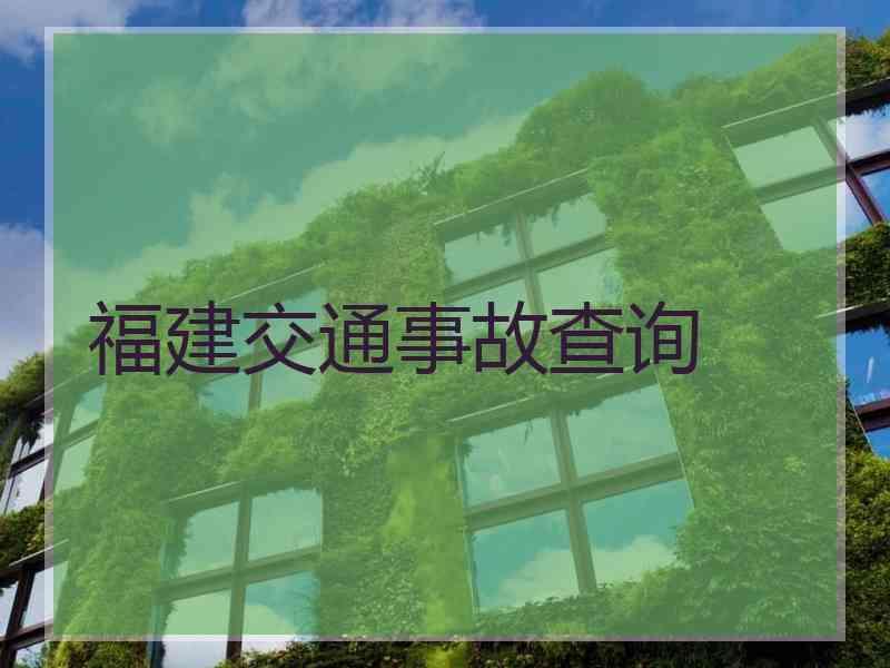 福建交通事故查询