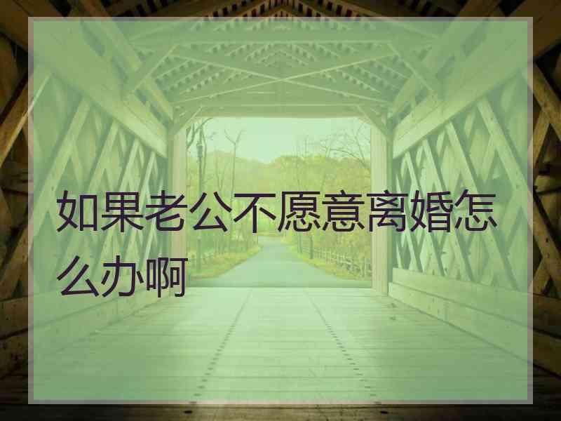 如果老公不愿意离婚怎么办啊