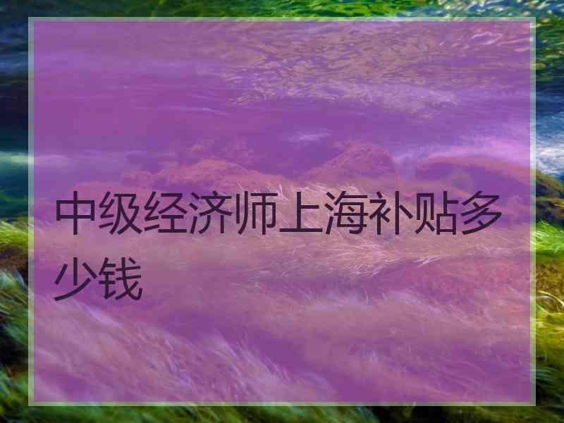 中级经济师上海补贴多少钱