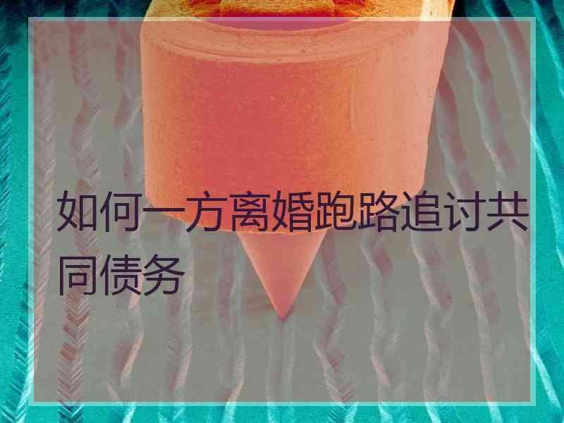 如何一方离婚跑路追讨共同债务