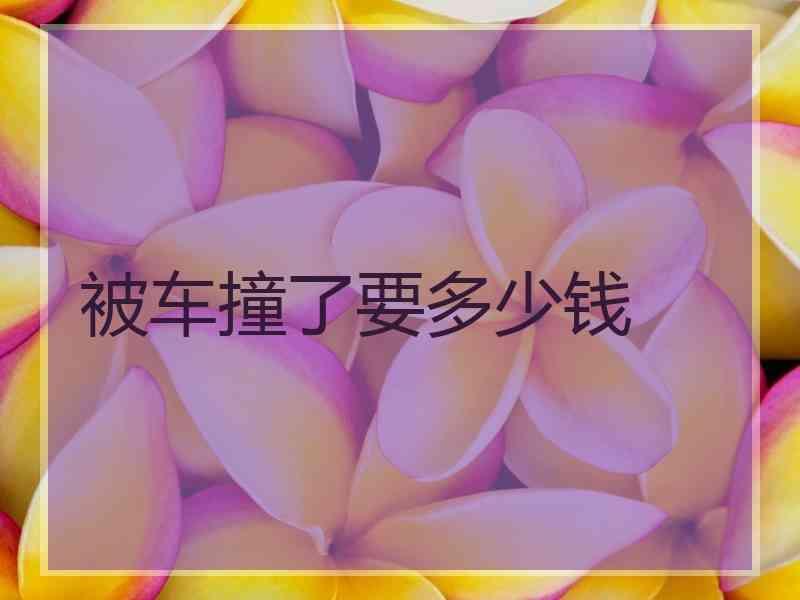 被车撞了要多少钱