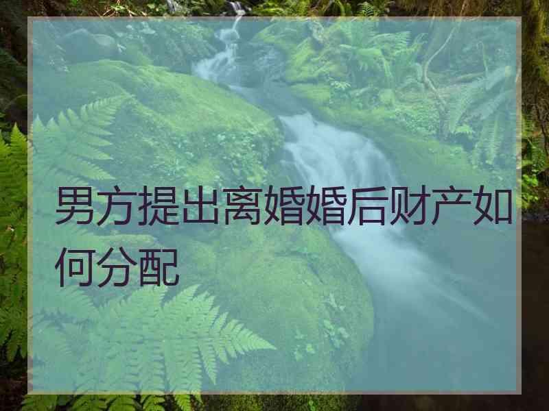 男方提出离婚婚后财产如何分配