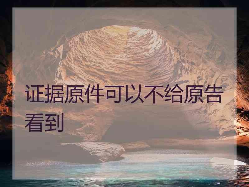 证据原件可以不给原告看到