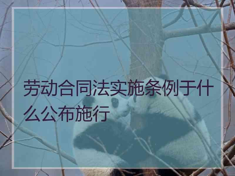 劳动合同法实施条例于什么公布施行