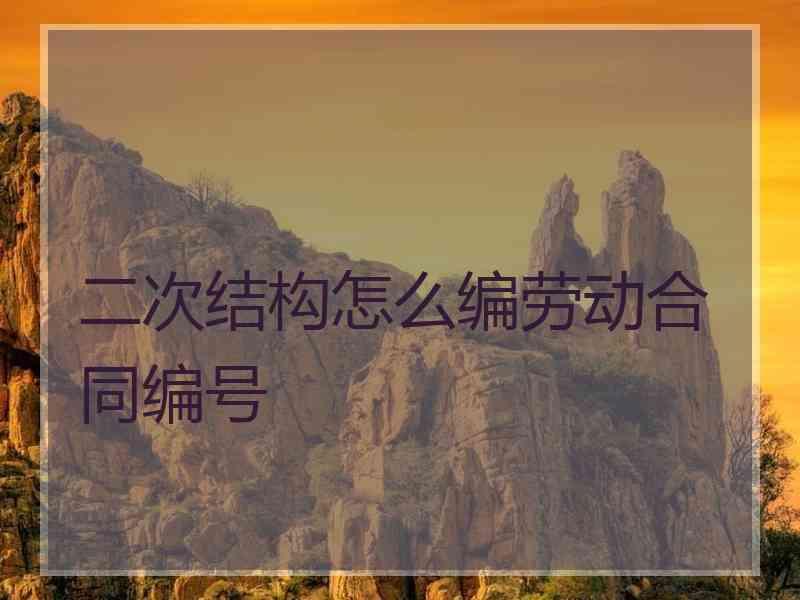 二次结构怎么编劳动合同编号