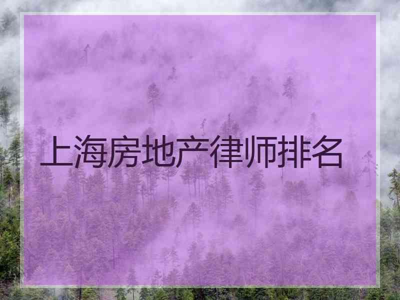 上海房地产律师排名