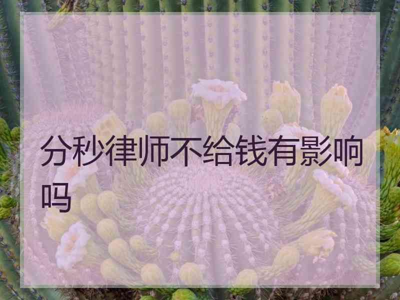 分秒律师不给钱有影响吗