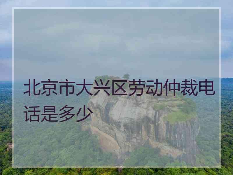 北京市大兴区劳动仲裁电话是多少