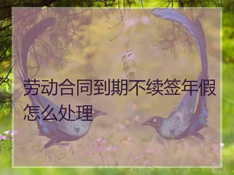 劳动合同到期不续签年假怎么处理