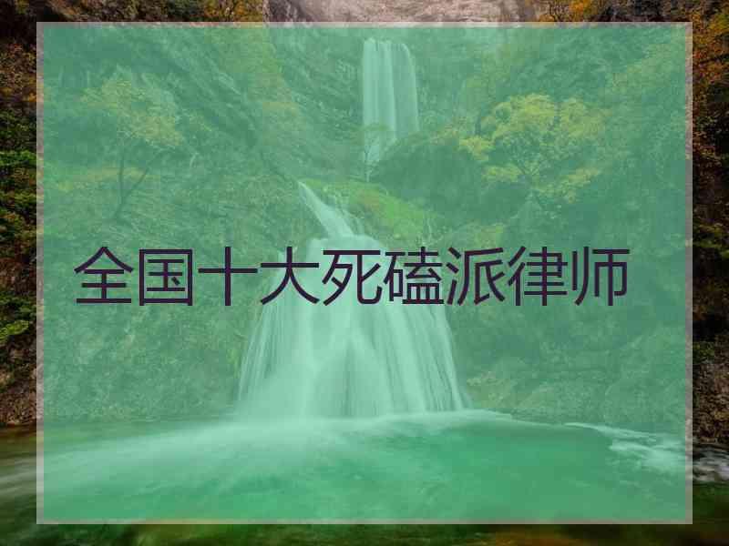 全国十大死磕派律师