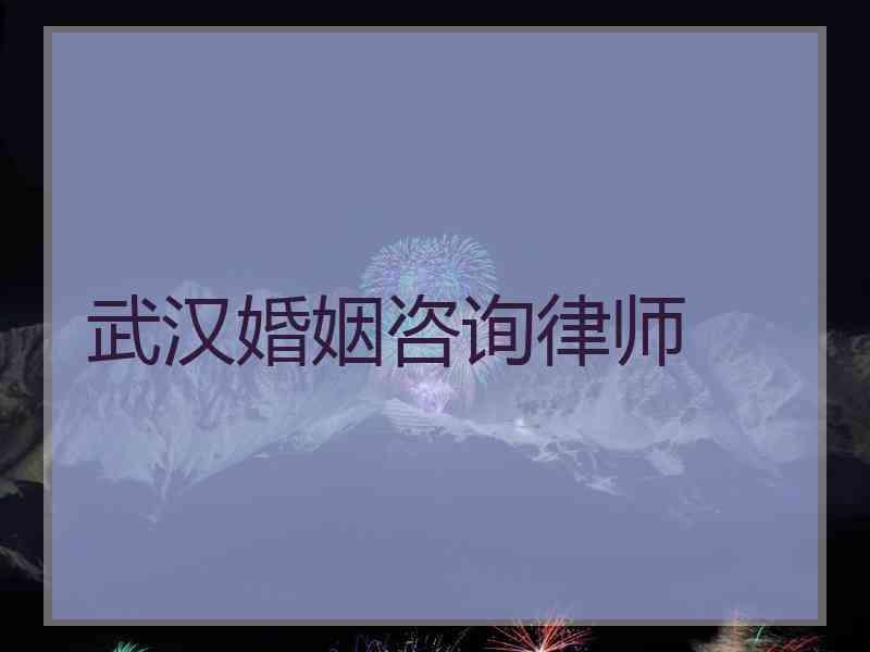 武汉婚姻咨询律师