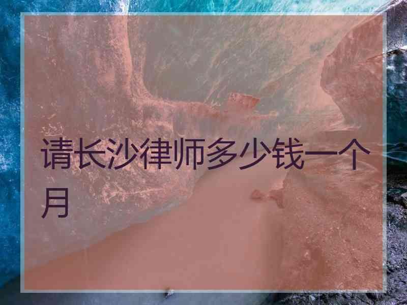 请长沙律师多少钱一个月