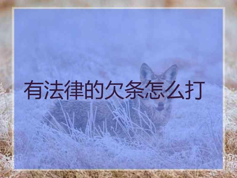 有法律的欠条怎么打
