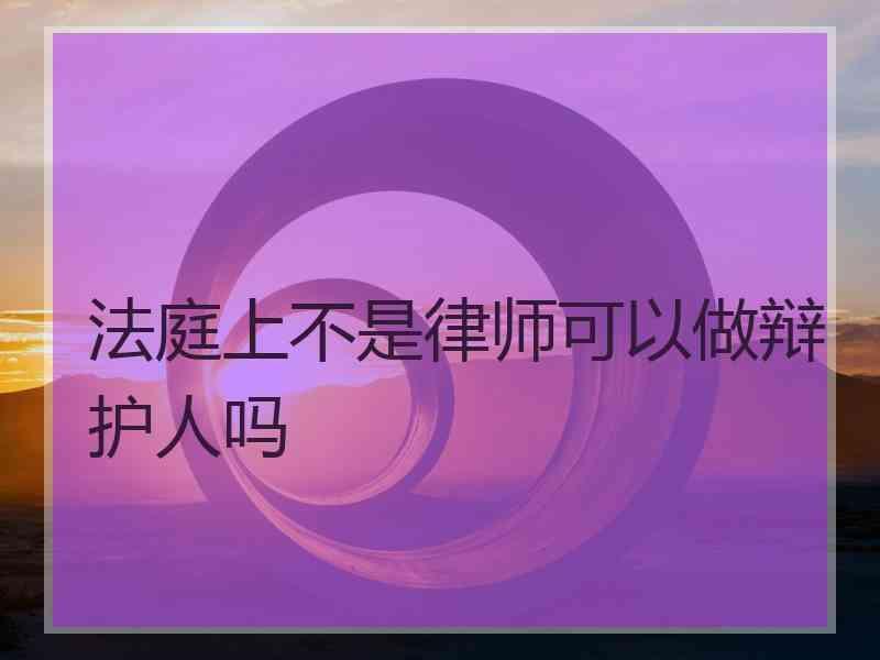 法庭上不是律师可以做辩护人吗